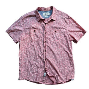 Grayers Clothiers 100% Cotton Button Up Floral Red Men's Large Two Pockets EUC
